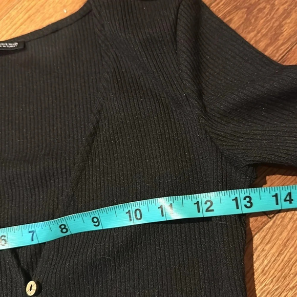 Zara  black knit ribbed top Sz s - Picture 4 of 10